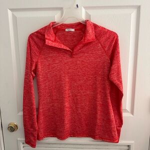 Women's Red Heather Quarter-Zip Pullover